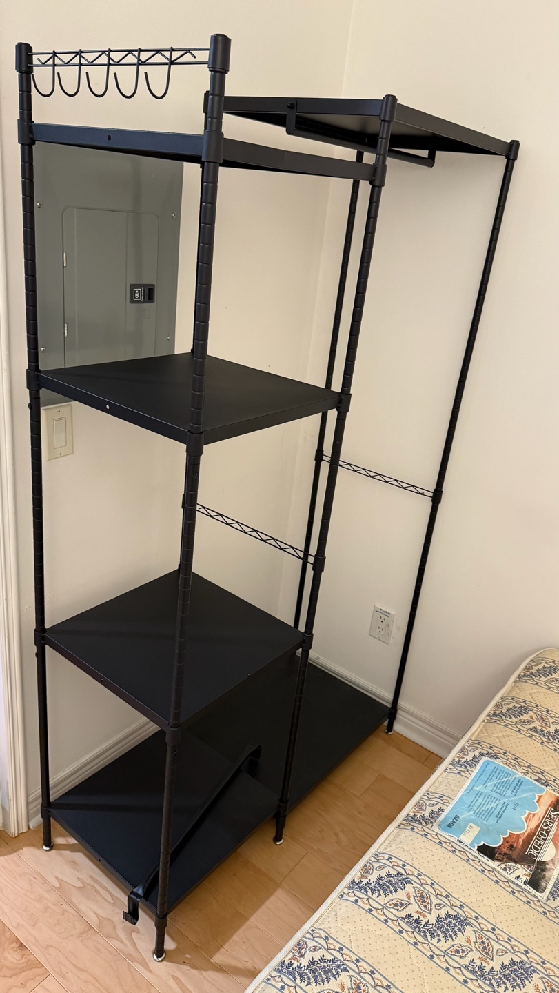 Metal Storage Rack & Open Wardrobe - Black - photo 5