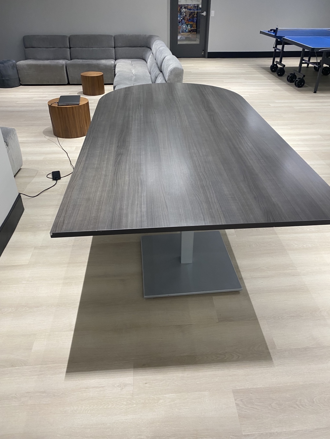Modern Dark Grey Half-Moon Table