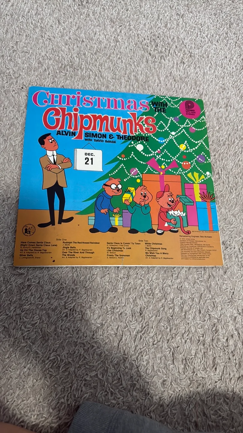 Vintage Christmas with the Chipmunks Vinyl Record image indicator(2)