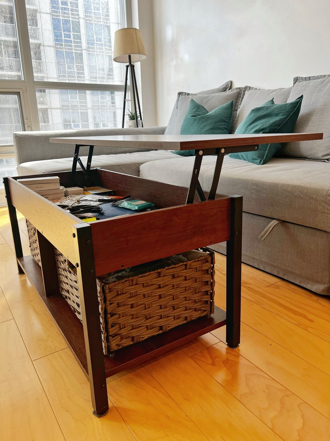 Lift-Top Coffee Table with Storage - photo 2