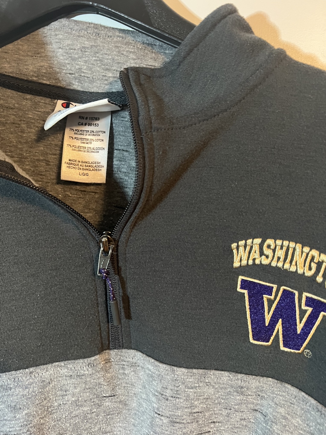 Champion Washington Huskies 1/4 Zip Pullover - photo 2