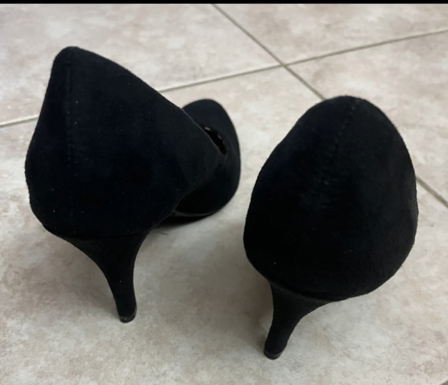 Black Suede Heels Size 6.5 - photo 4