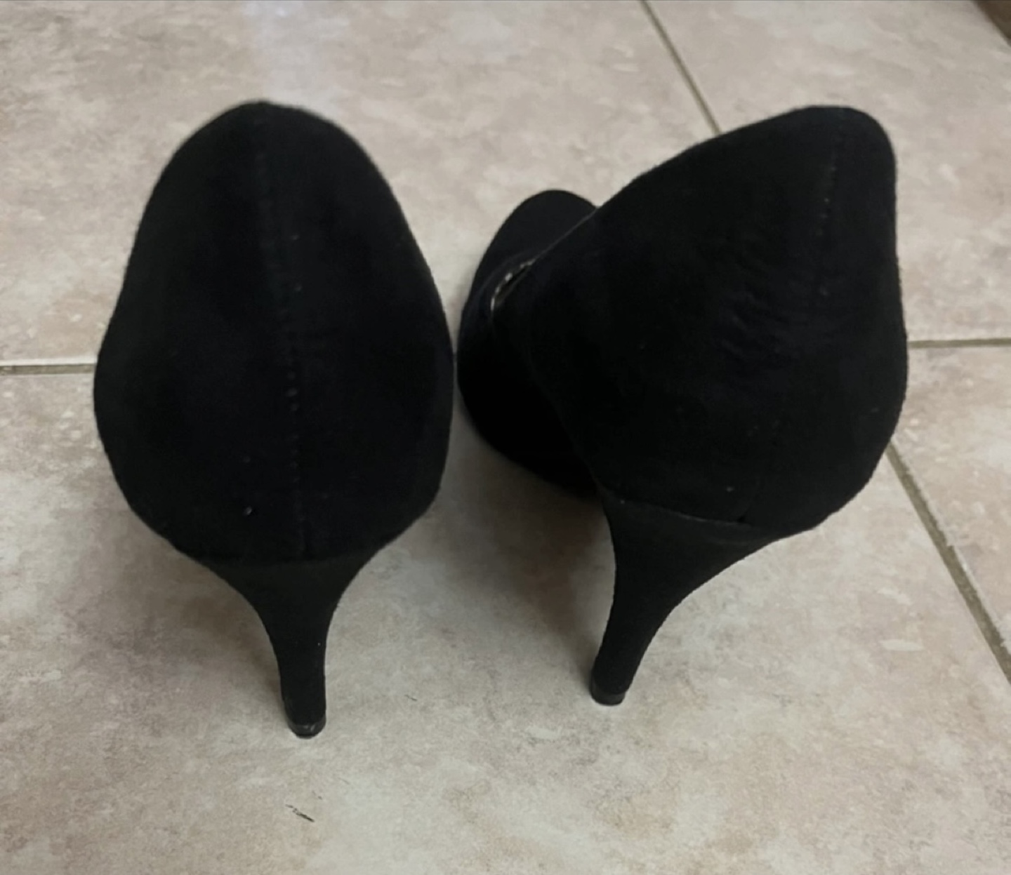 Black Suede Heels Size 6.5 - photo 3