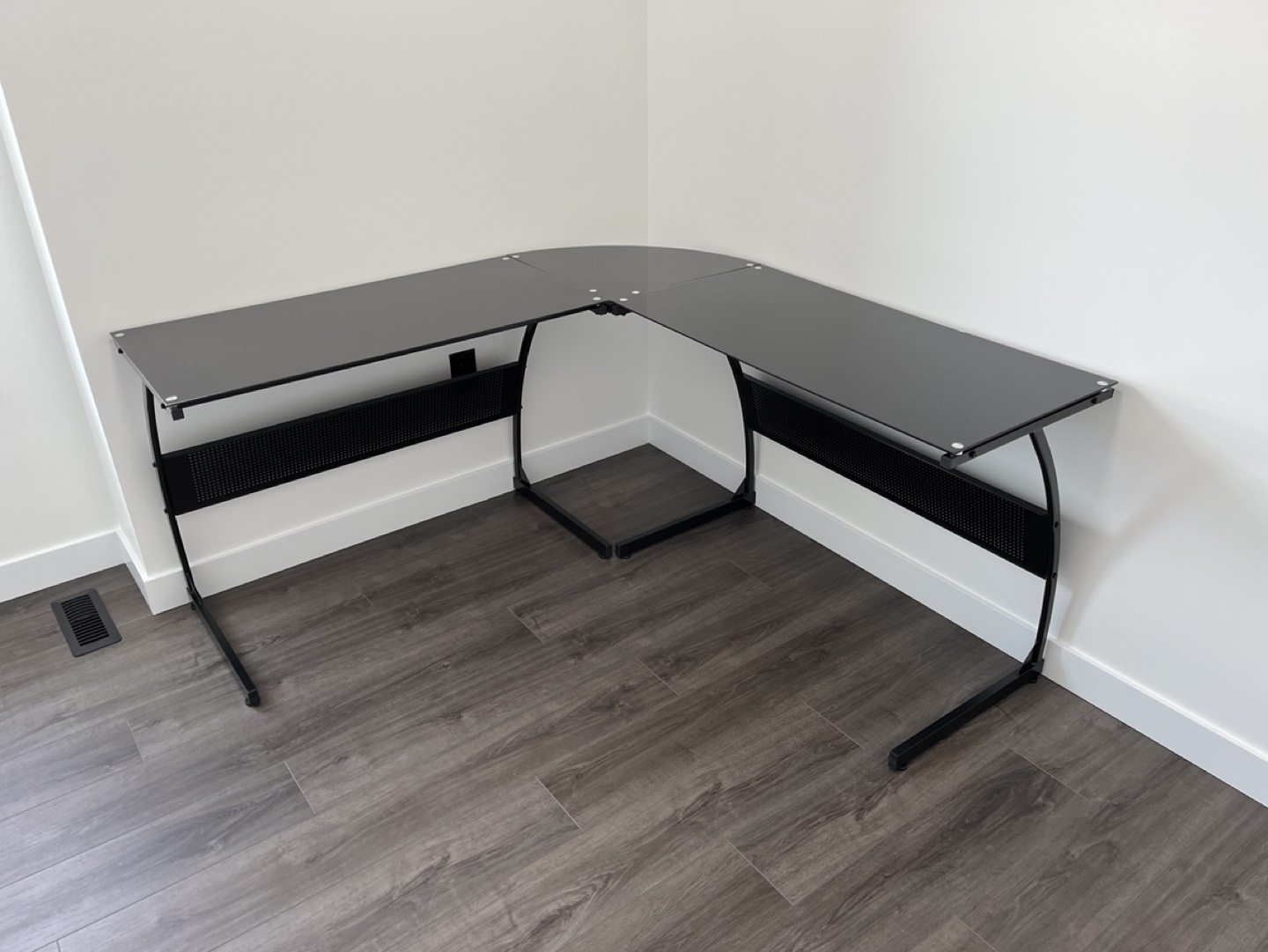 Corner Glass Computer Desk