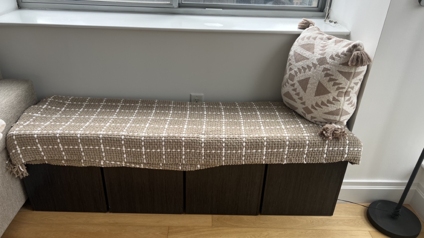 Storage Bench with Four Compartments