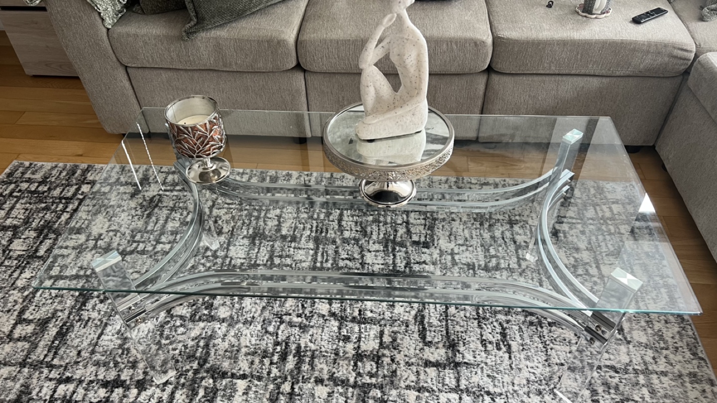 Glass and Chrome Coffee Table - photo 2