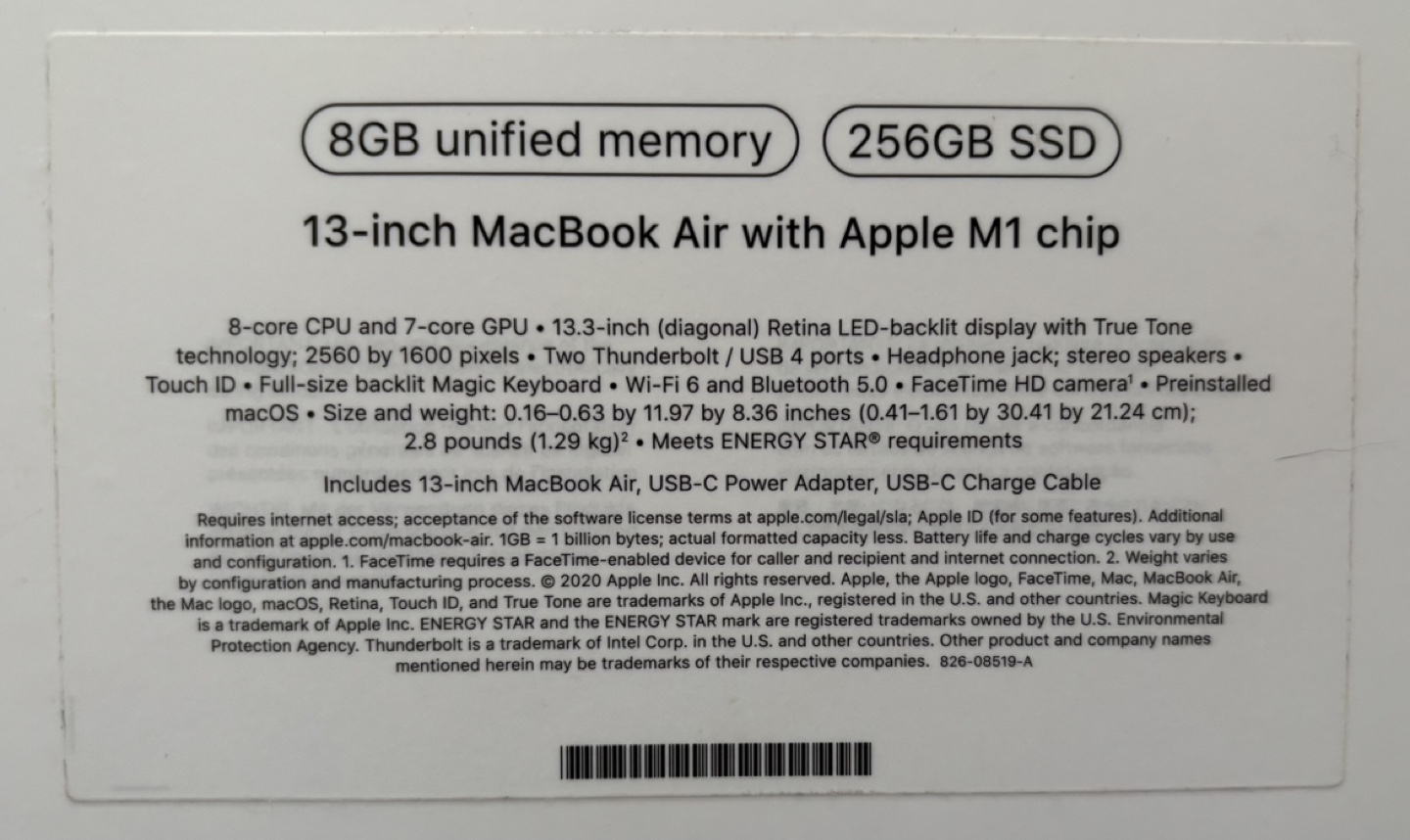13-inch MacBook Air, 8GB RAM, 256GB SSD, Apple M1 Chip - photo 5