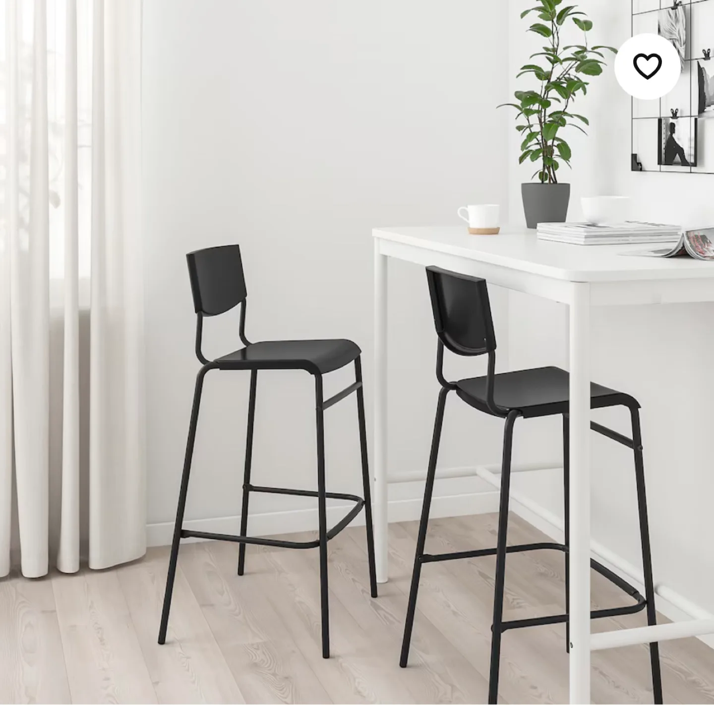 IKEA STIG Black Bar Stools (Set of 4) image indicator(2)