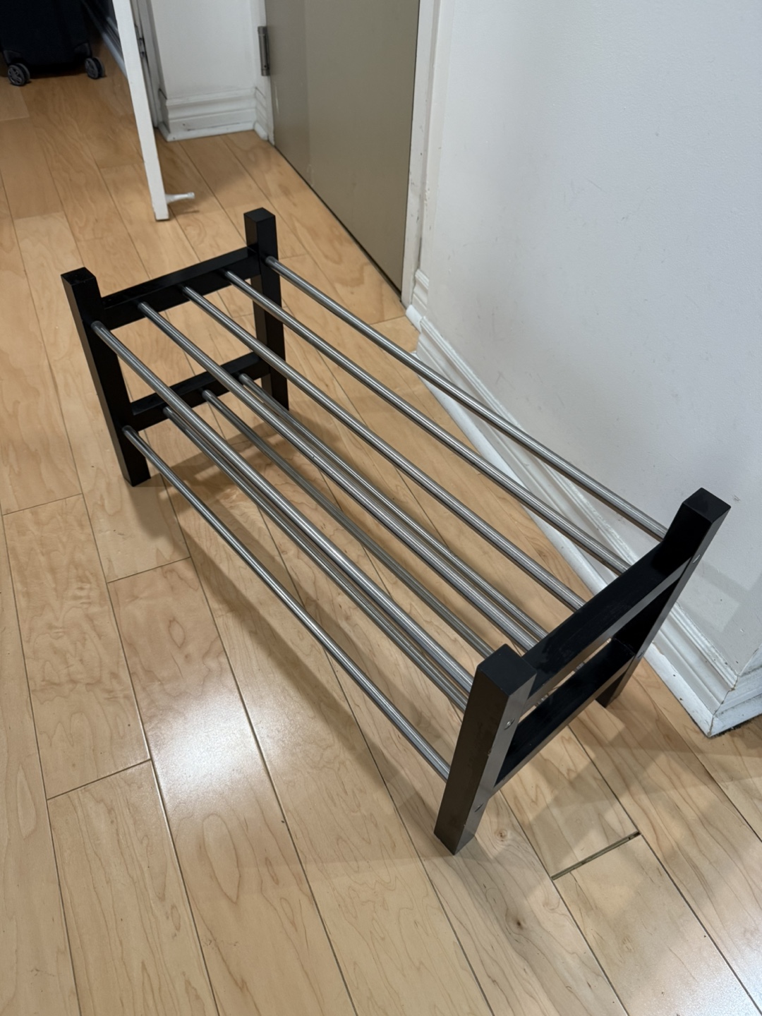 Wood and Metal Shoe Rack