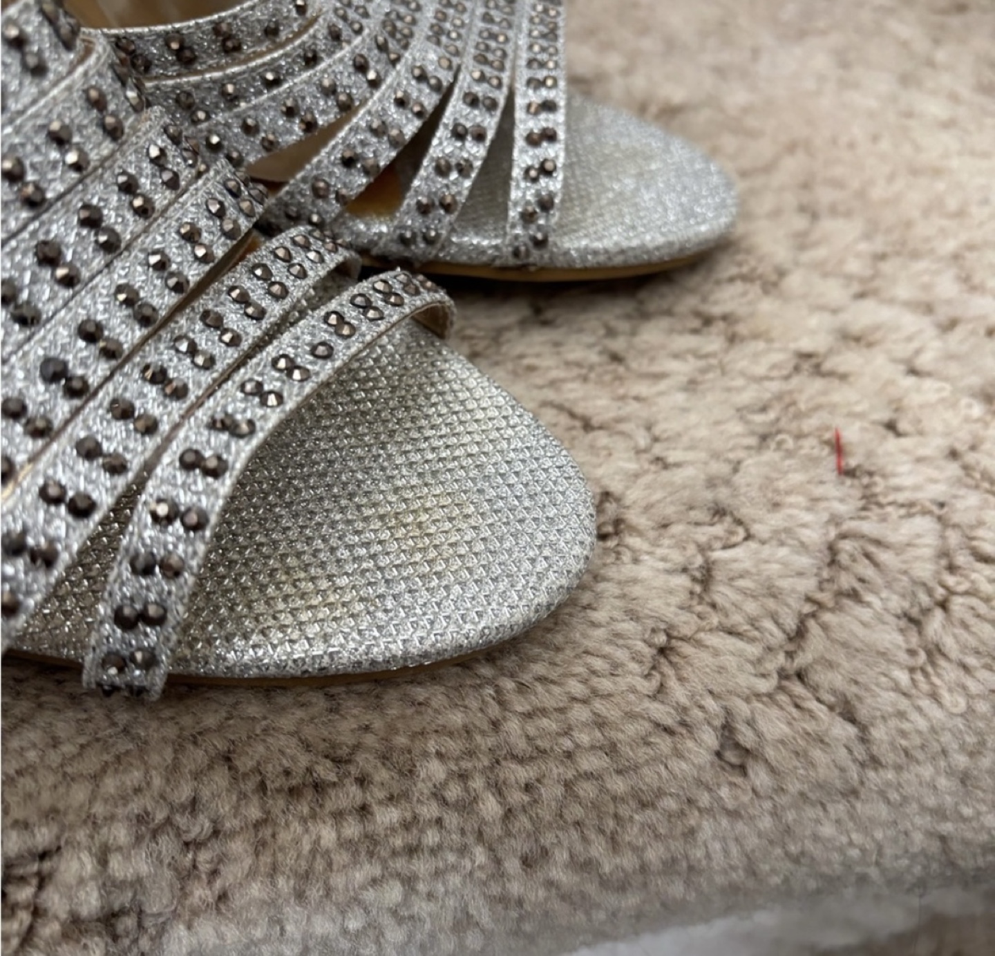 L'Amour Silver Glitter Wedge Sandals - photo 5