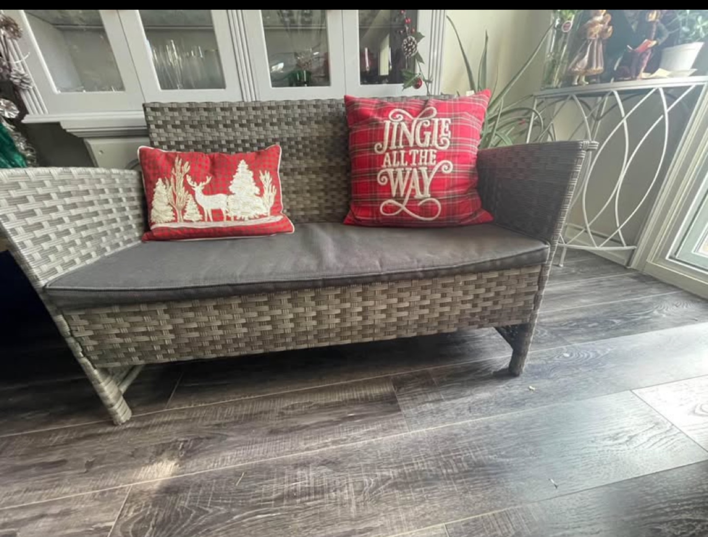 Grey Wicker Patio Loveseat - photo 2