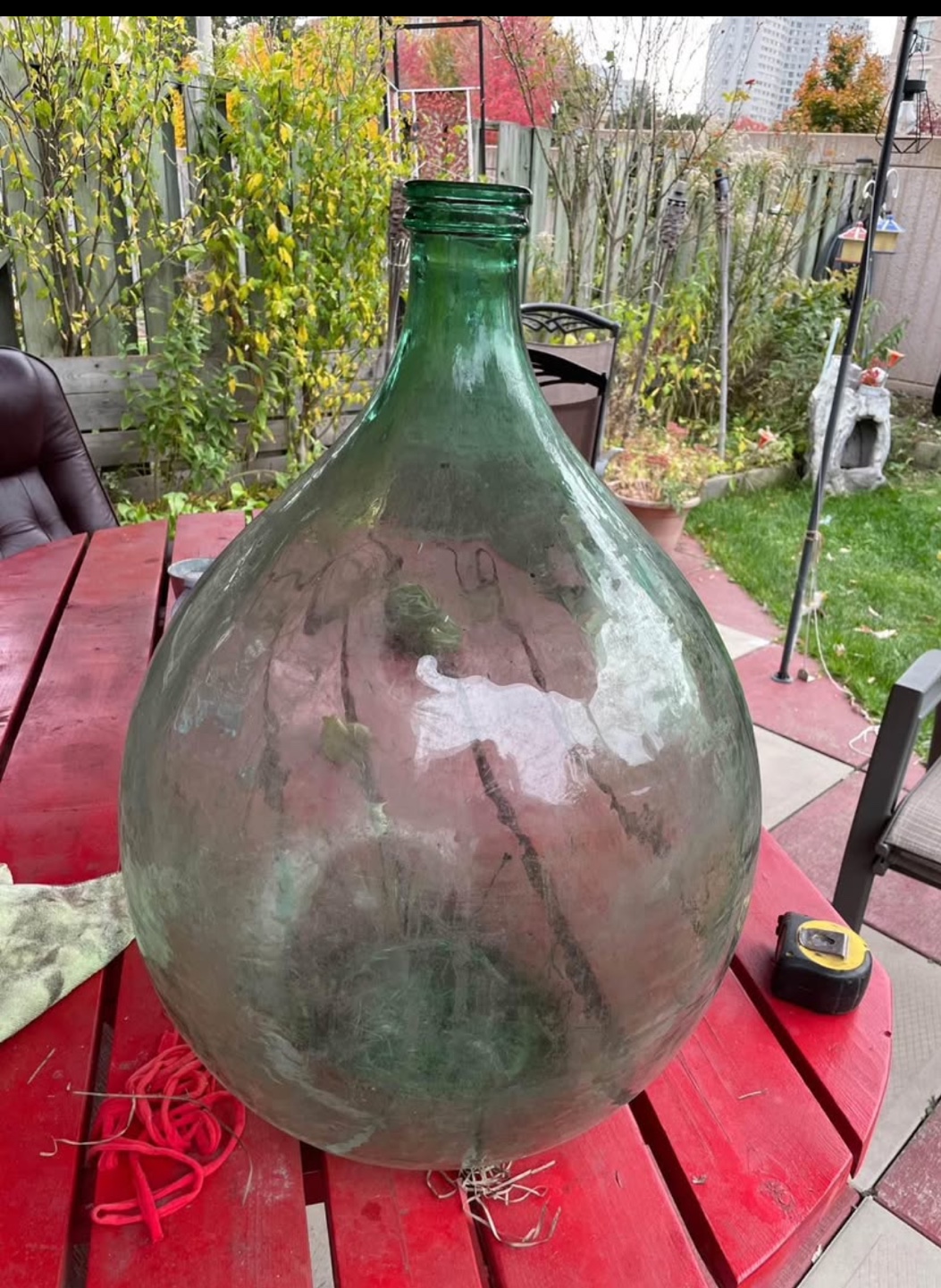 Large Green Glass Demijohn