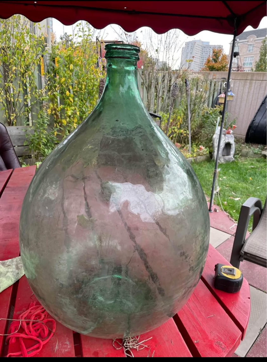 Large Green Glass Demijohn - photo 2