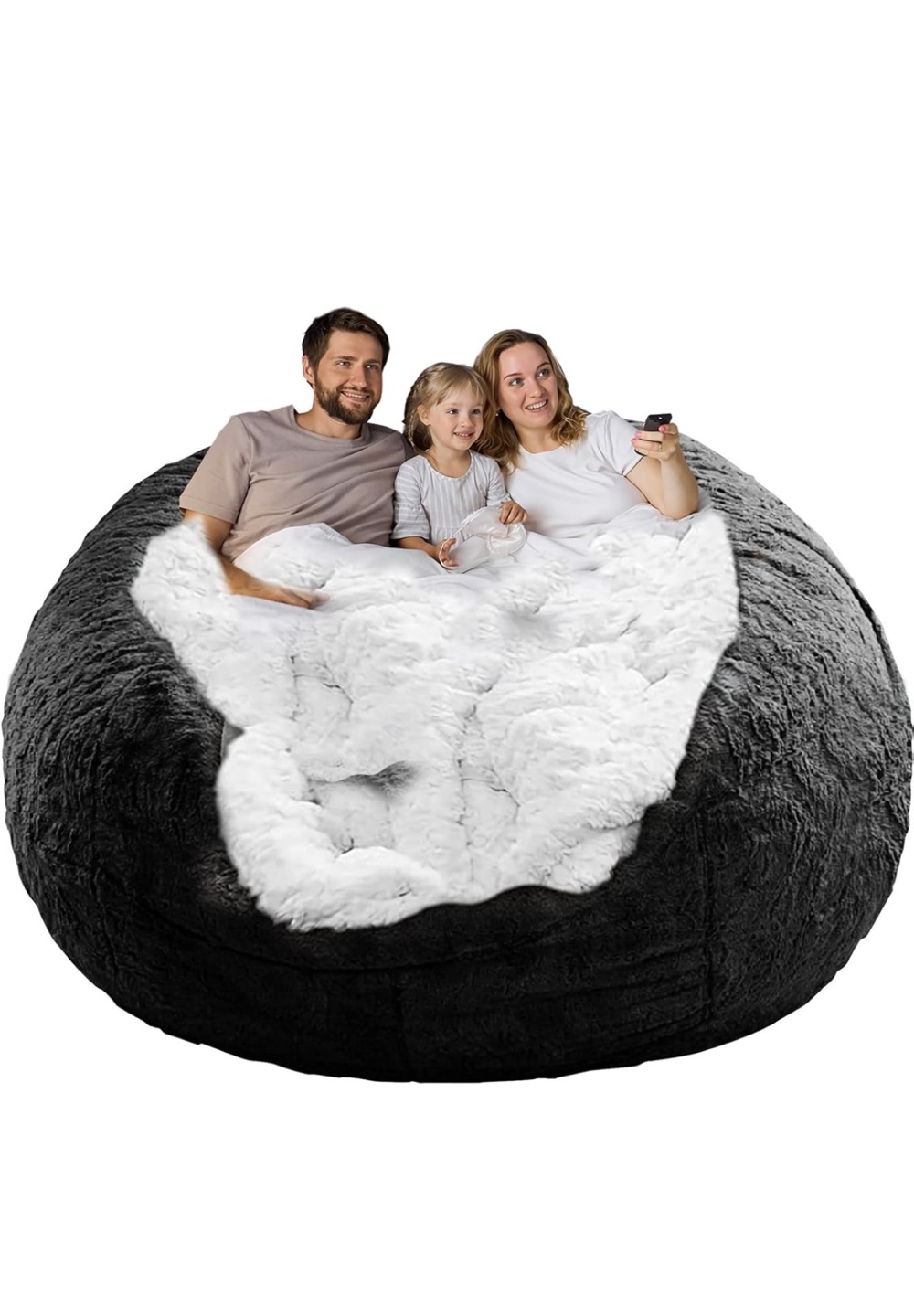 YudouTech Giant Plush Bean Bag Chair - Black