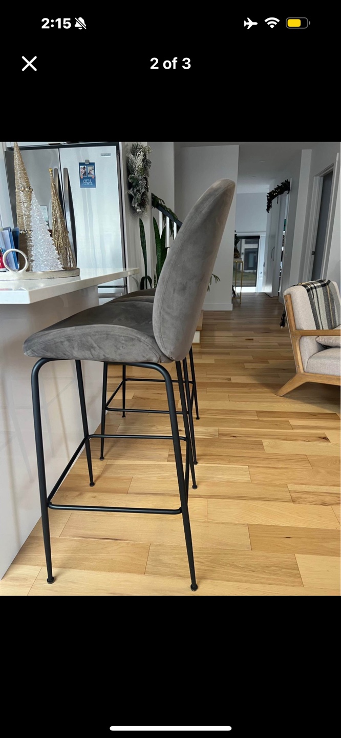 Judith Velvet Counter Stool with Backrest