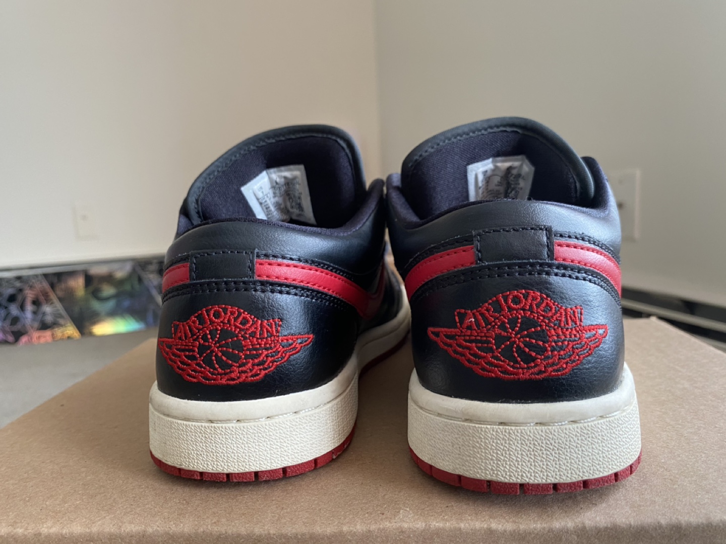 Air Jordan 1 Low Black Red Size 7 - photo 5