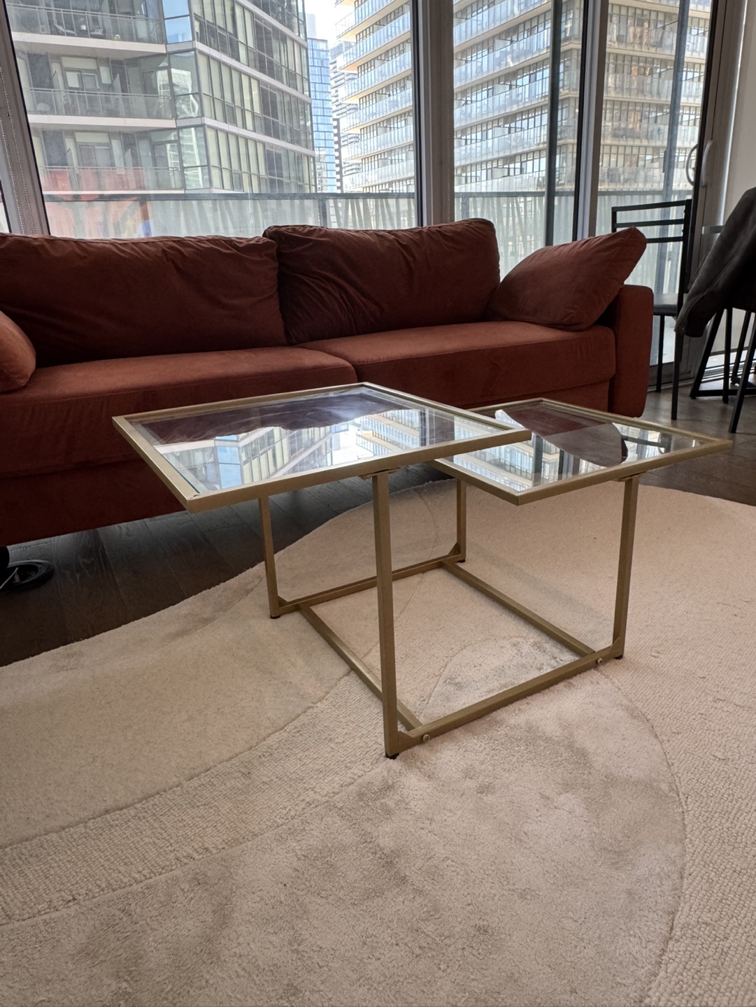 Modern Glass and Gold Coffee Table - photo 2