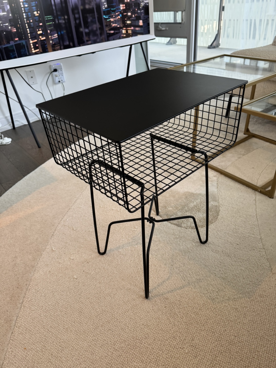 Black Wire Side Table