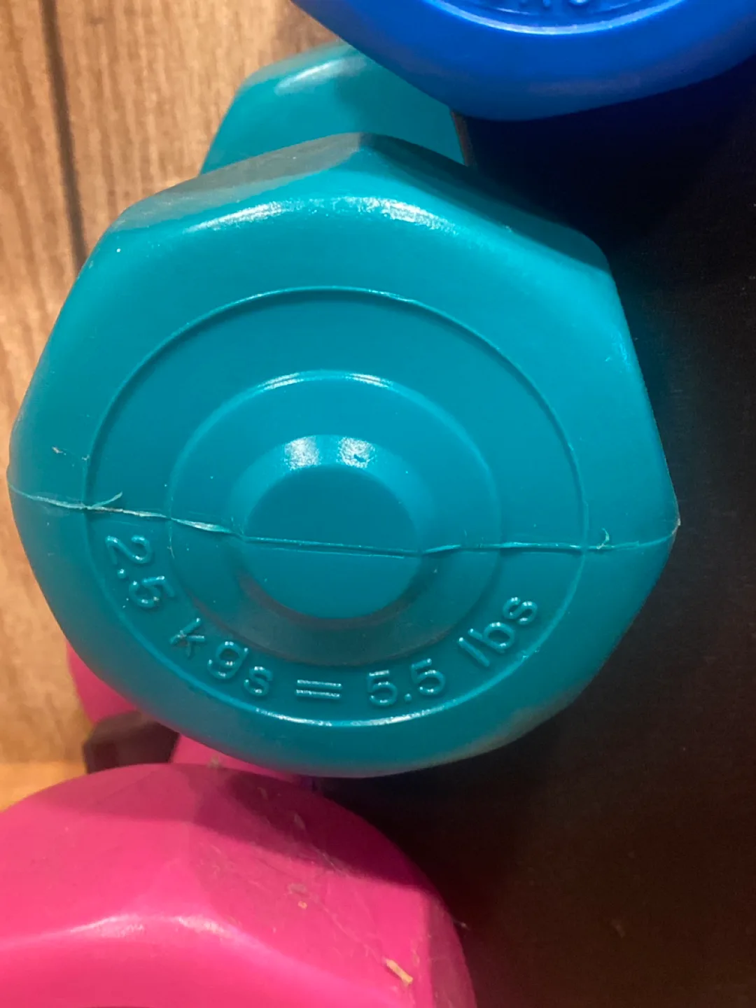 Dumbbell Set - 6 weights, 1.5kg, 2.5kg, 3.5kg, rack included image indicator(3)