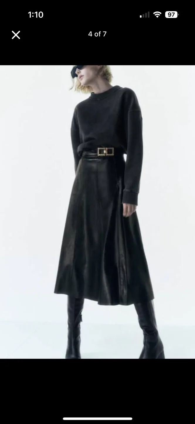 BNWT zara size small pleather skirt image indicator(4)