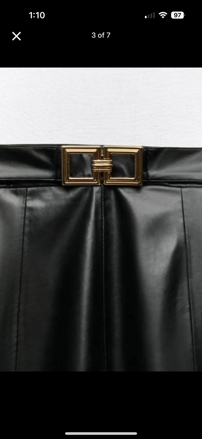 BNWT zara size small pleather skirt image indicator(3)