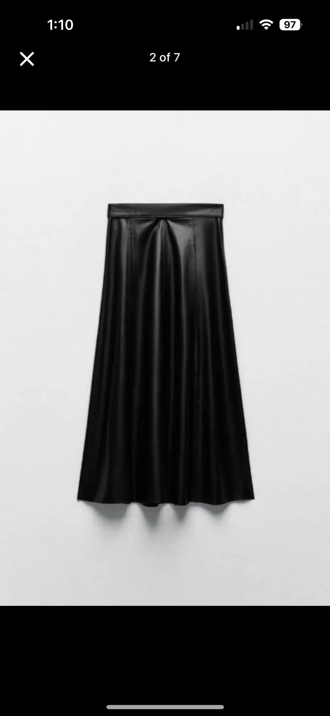 BNWT zara size small pleather skirt image indicator(2)
