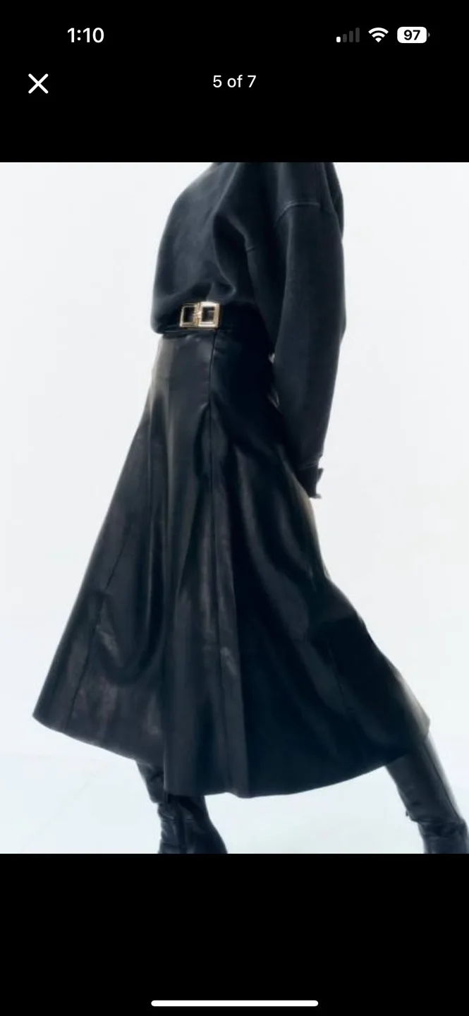 BNWT zara size small pleather skirt image indicator(5)