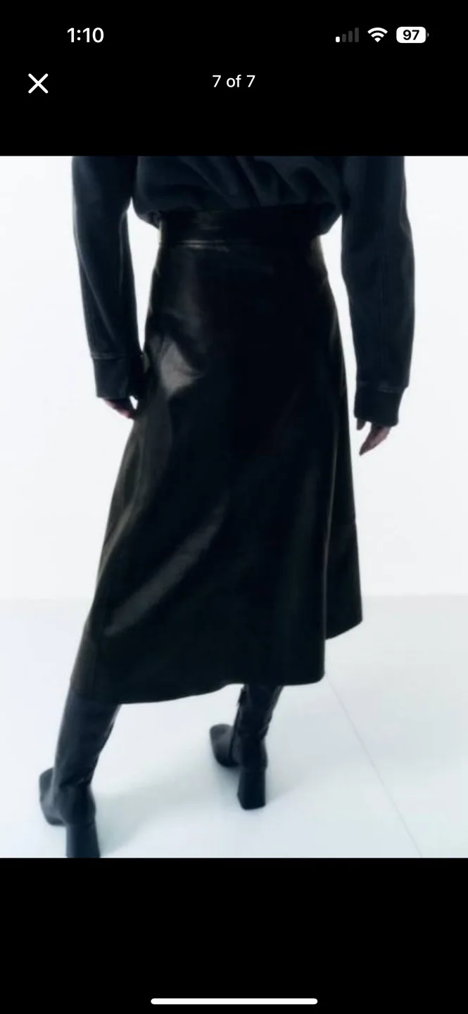 BNWT zara size small pleather skirt image indicator(7)