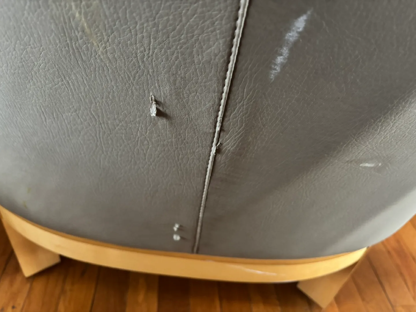 Greyish Leather Accent Chair image indicator(3)