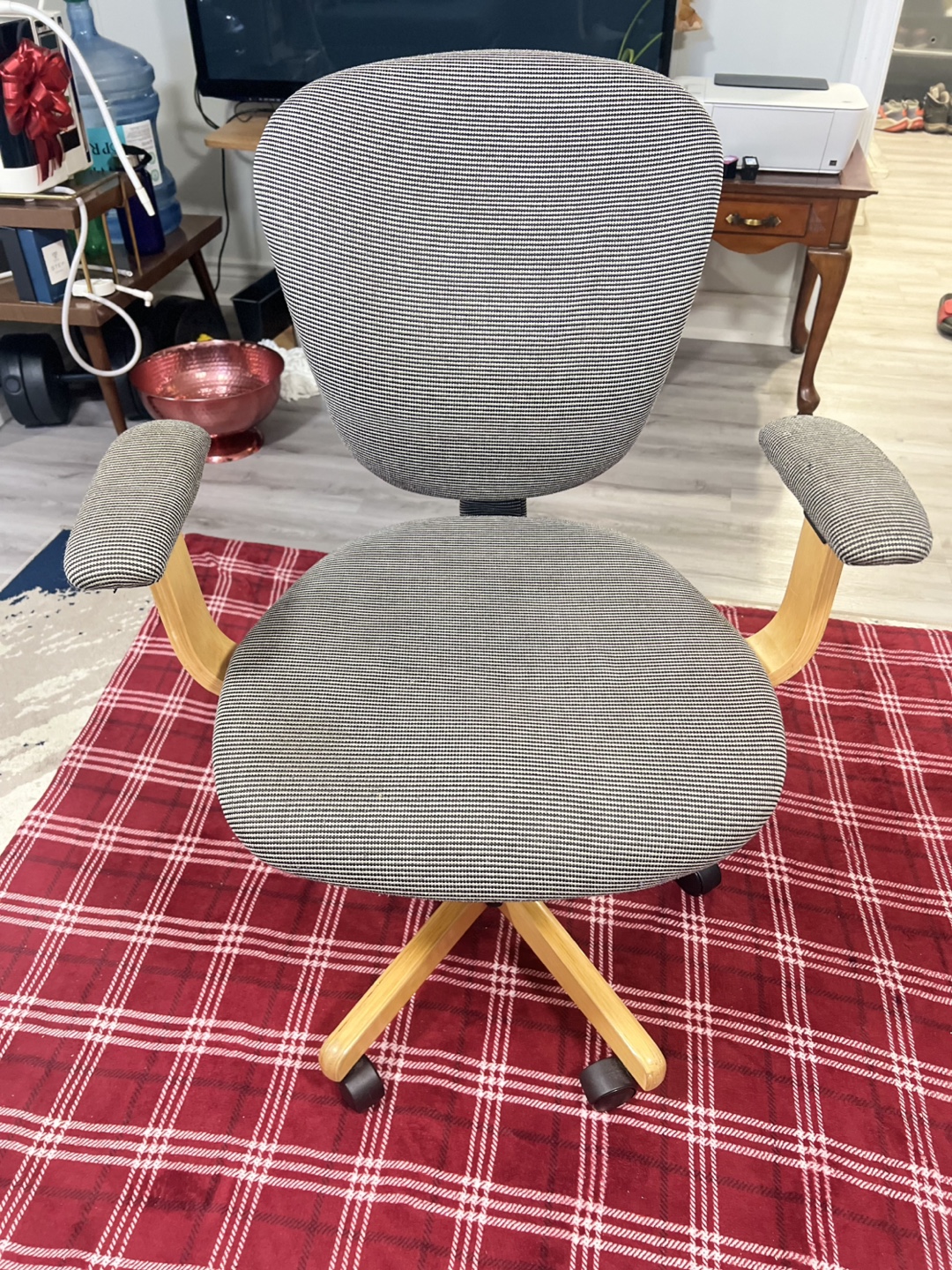 Office Chair with Wooden Arms
