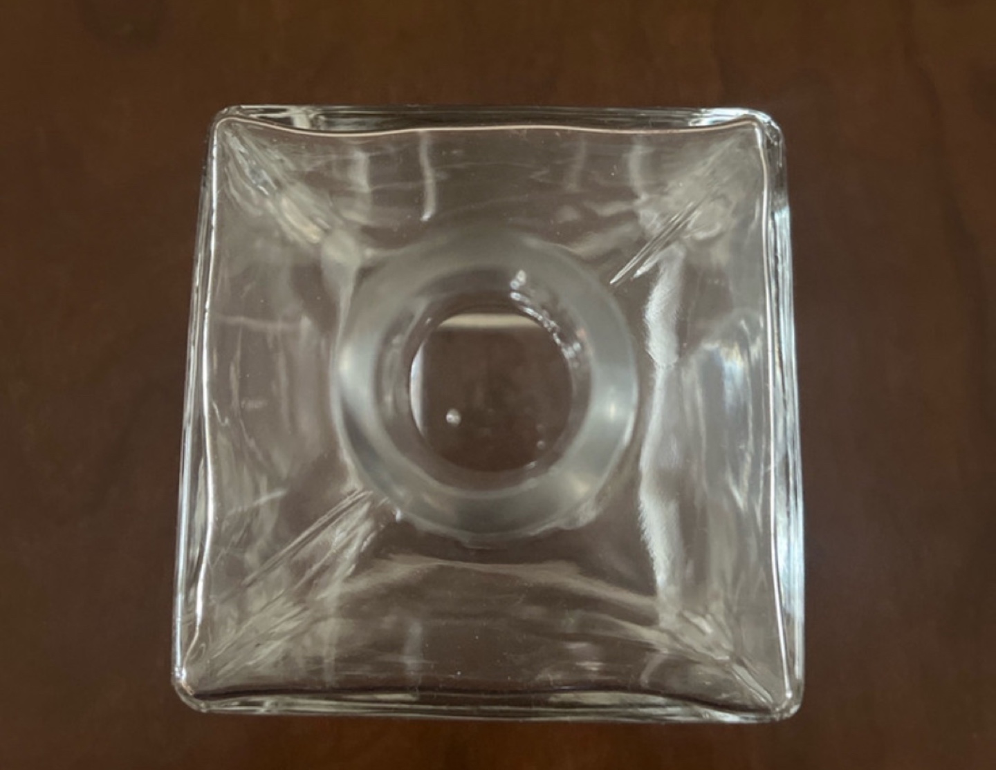 Clear Glass Square Vase - photo 2