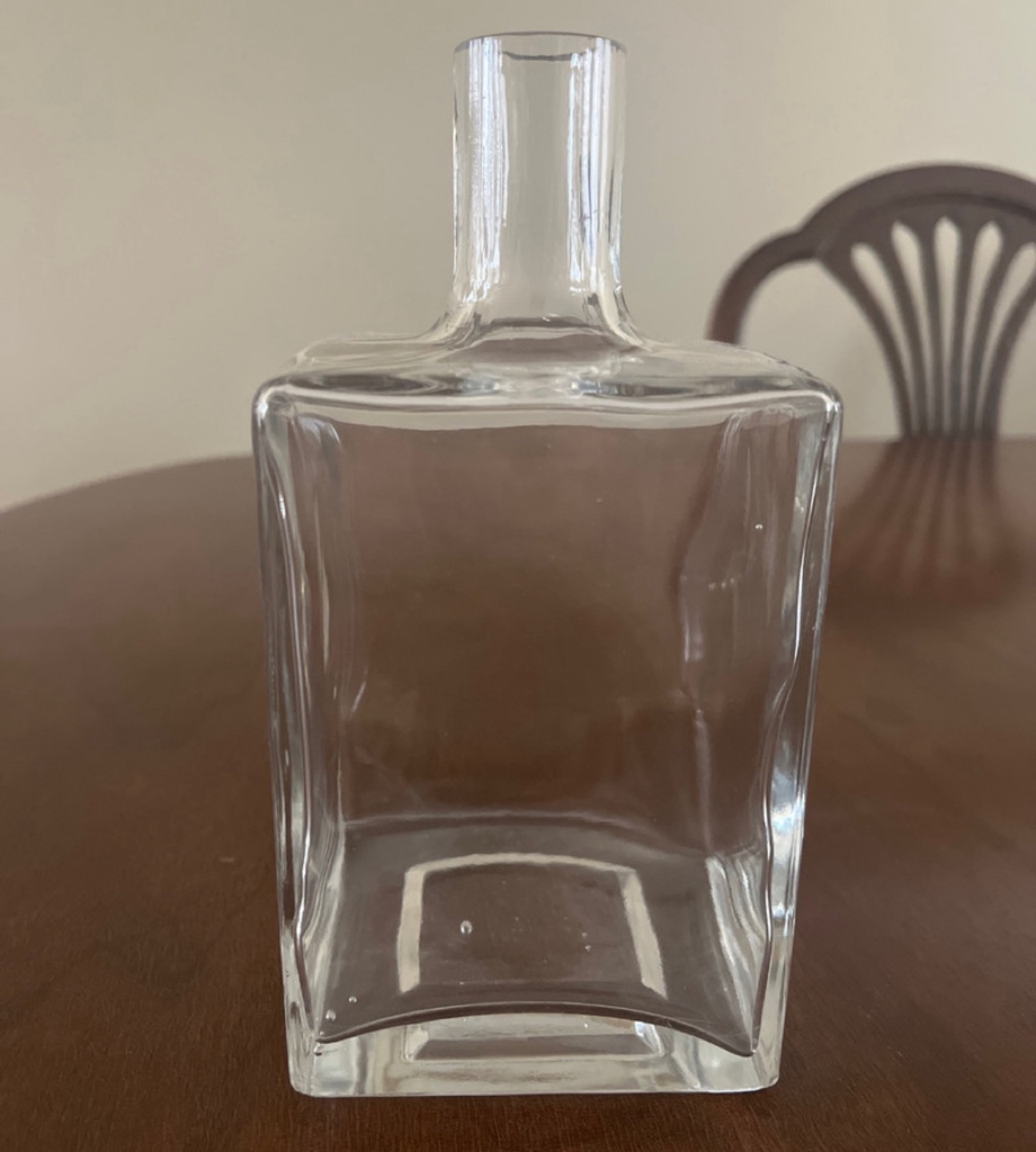 Clear Glass Square Vase