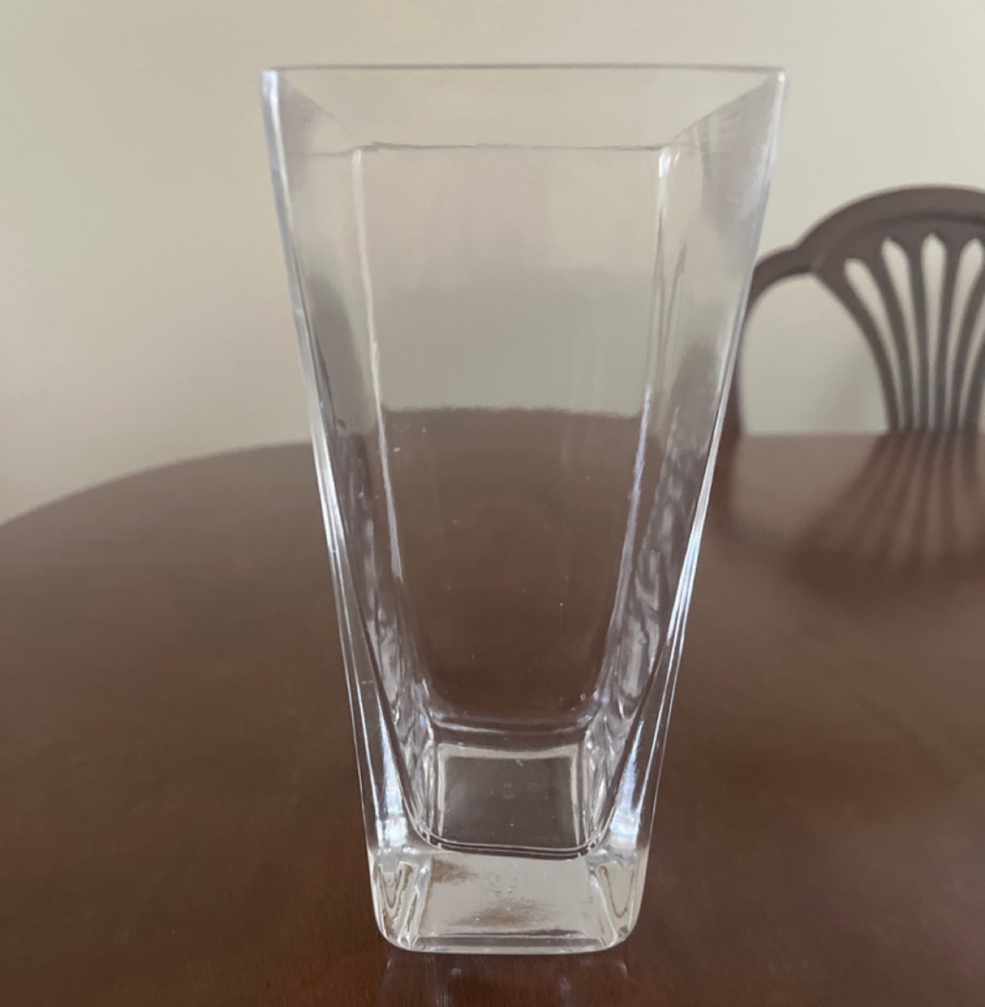 Clear Glass Square Vase - photo 2