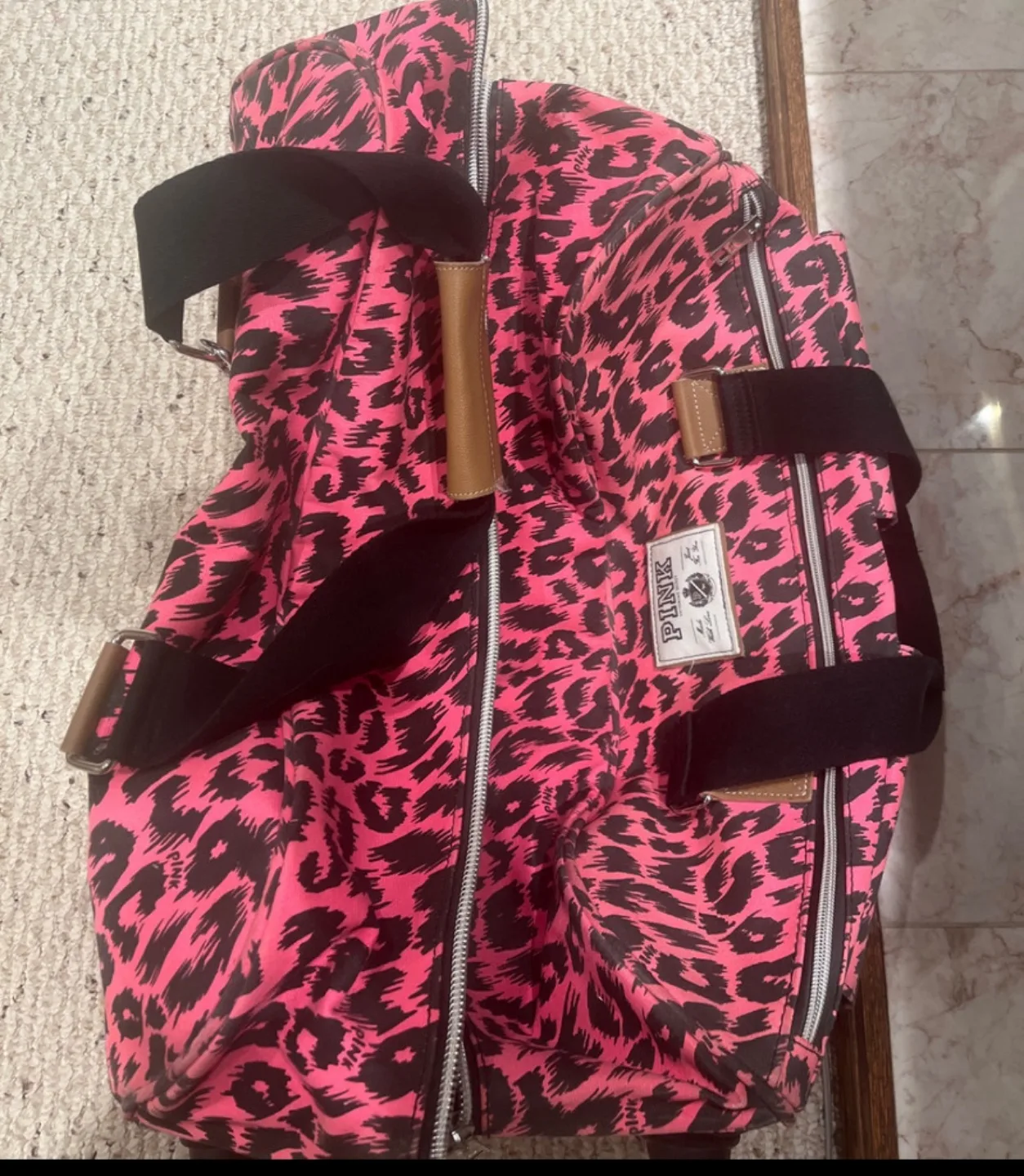Pink Victoria's Secret Leopard Print Duffle Bag image indicator(3)