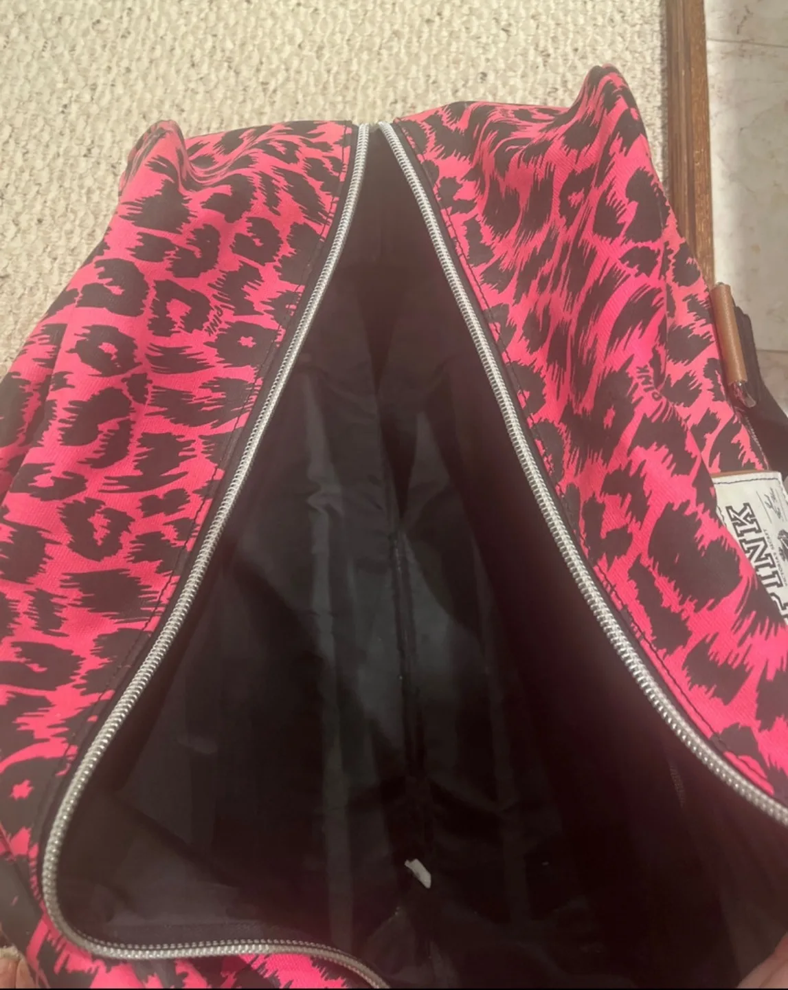 Pink Victoria's Secret Leopard Print Duffle Bag image indicator(4)