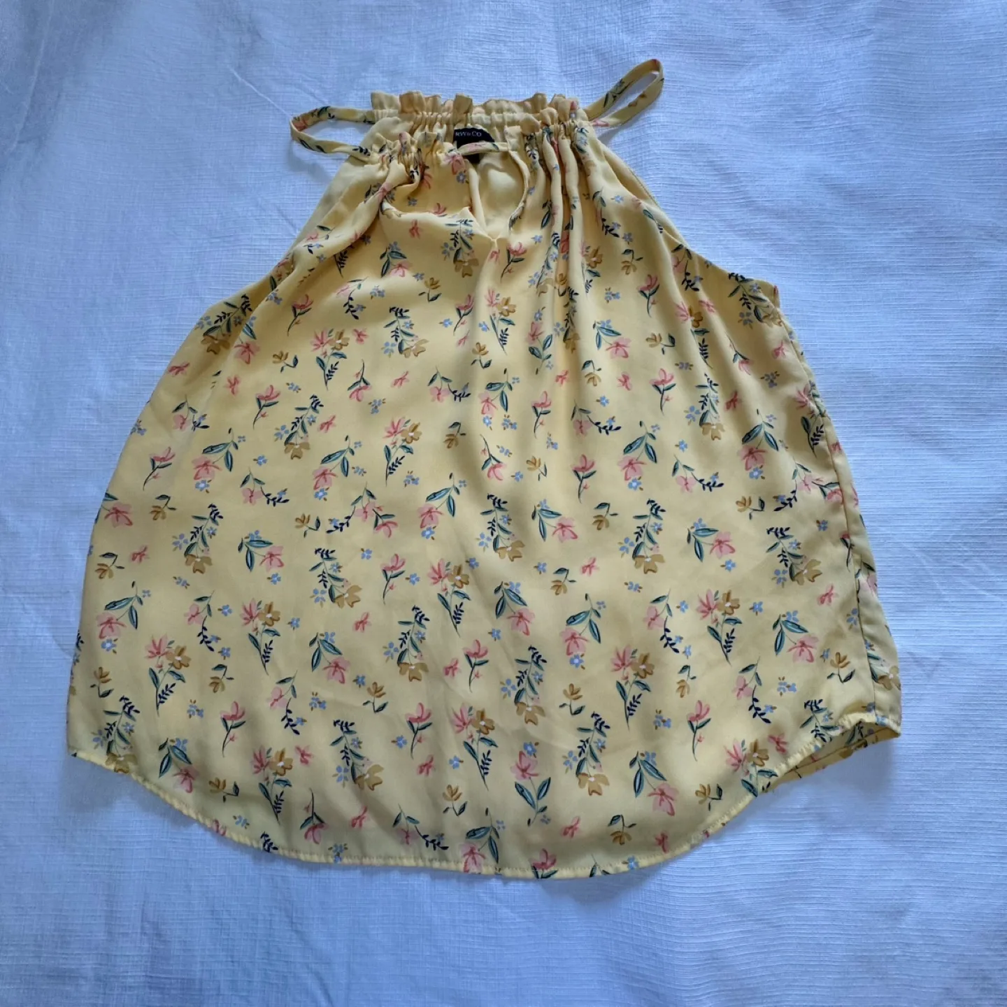RW&CO. Yellow Floral Halter Top Size L image indicator(2)