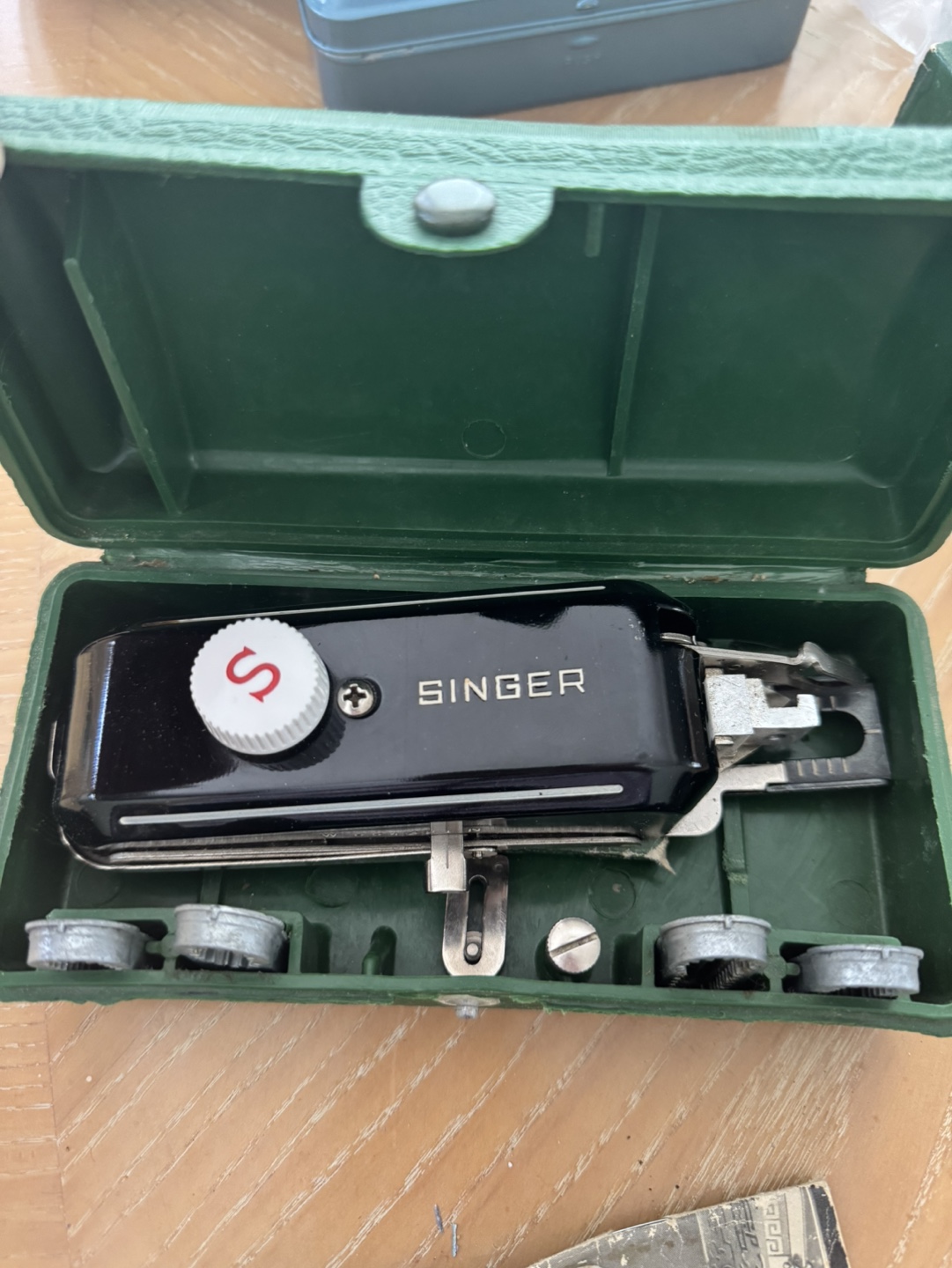 Vintage Singer Rotary Buttonholer with Case & Instructions