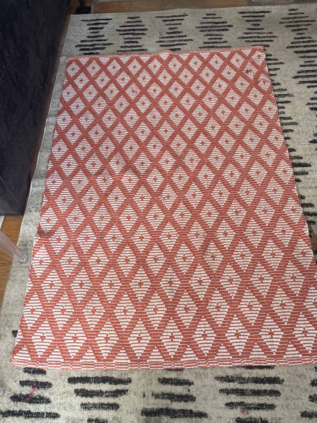 Bohemian Terracotta and Cream Area Rug