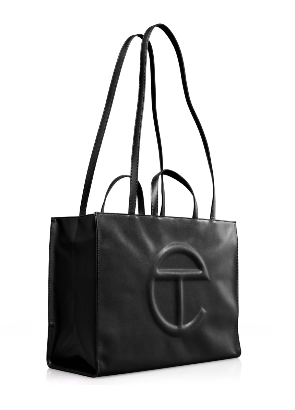 Large Telfar Black Leather Tote Bag - photo 4