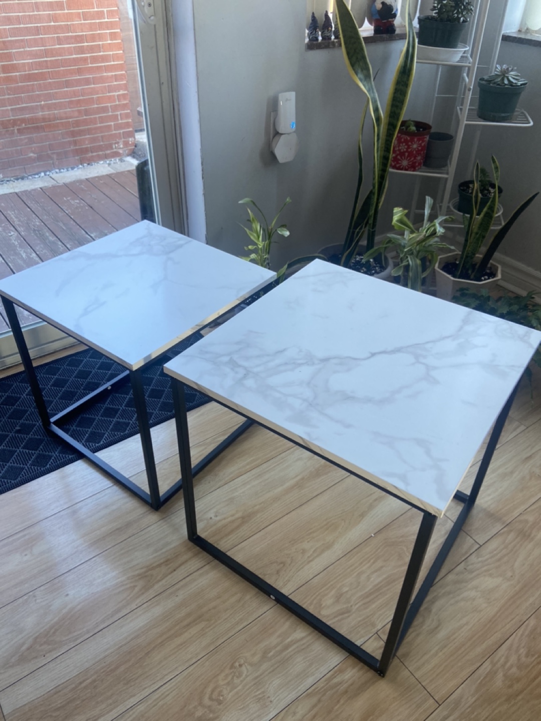 Pair of ABOKO Nested Coffee Tables, Marble Top - photo 2