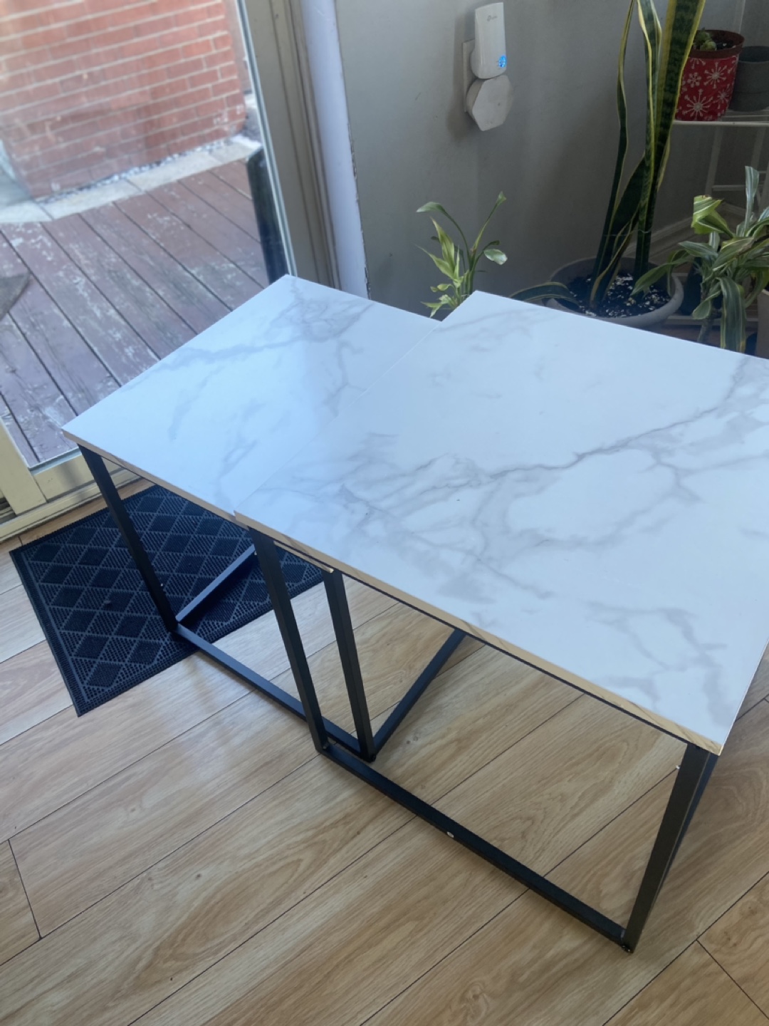 Pair of ABOKO Nested Coffee Tables, Marble Top - photo 3
