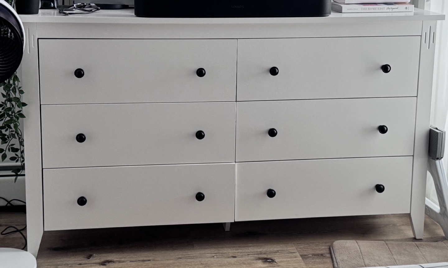 White Six-Drawer Dresser