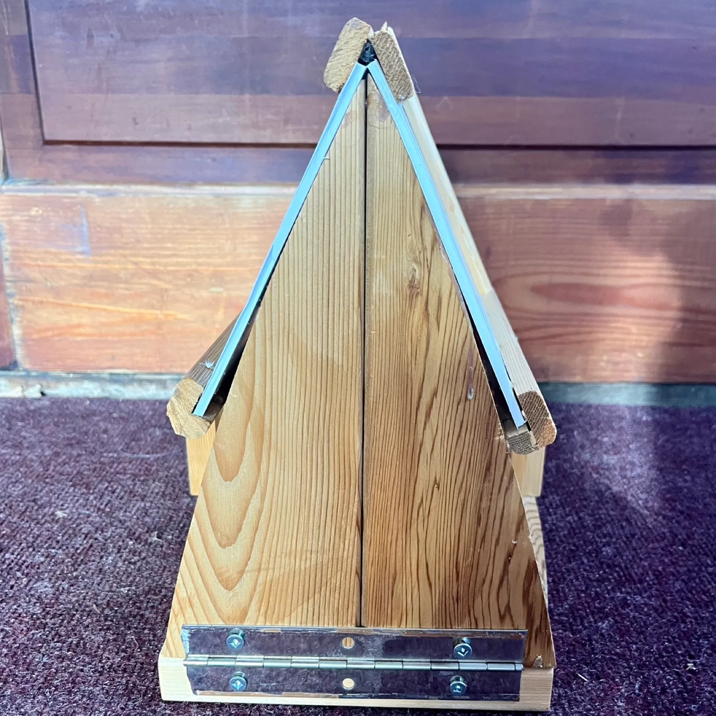 Rustic A- frame Wooden Birdhouse image indicator(5)