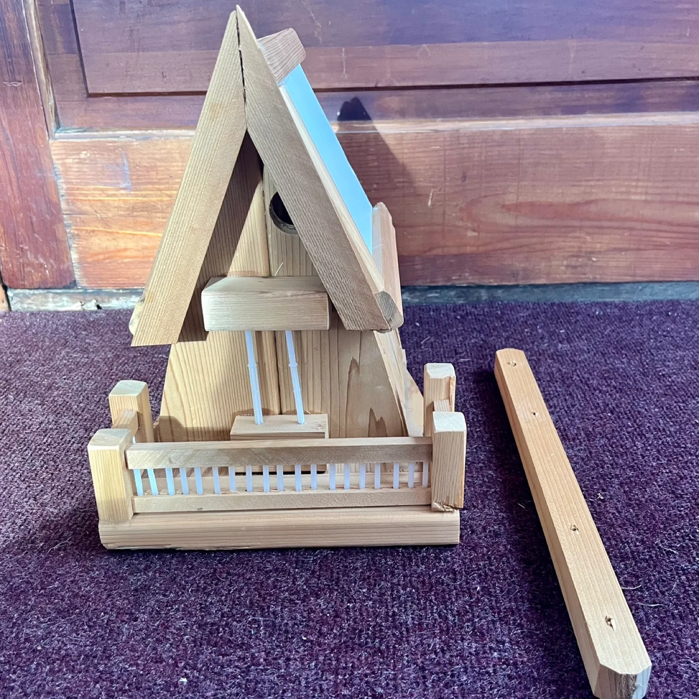 Rustic A- frame Wooden Birdhouse image indicator(6)