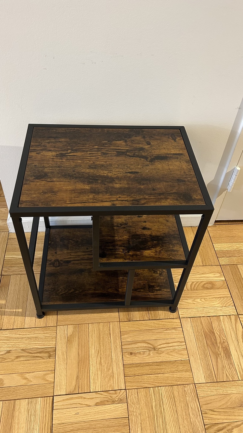 Industrial Style End Table with Shelves - photo 3