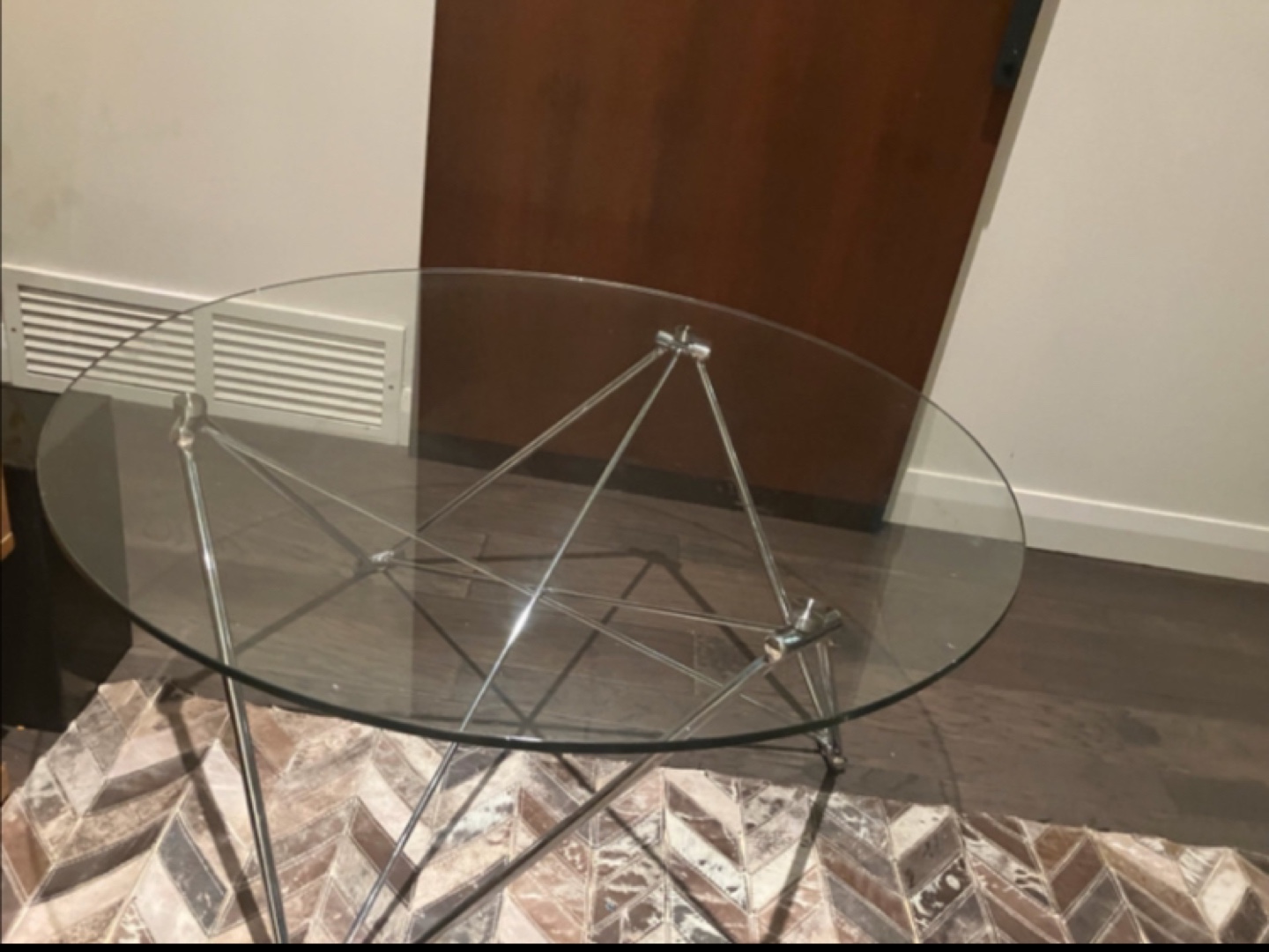 Glass Coffee Table with Chrome Legs
