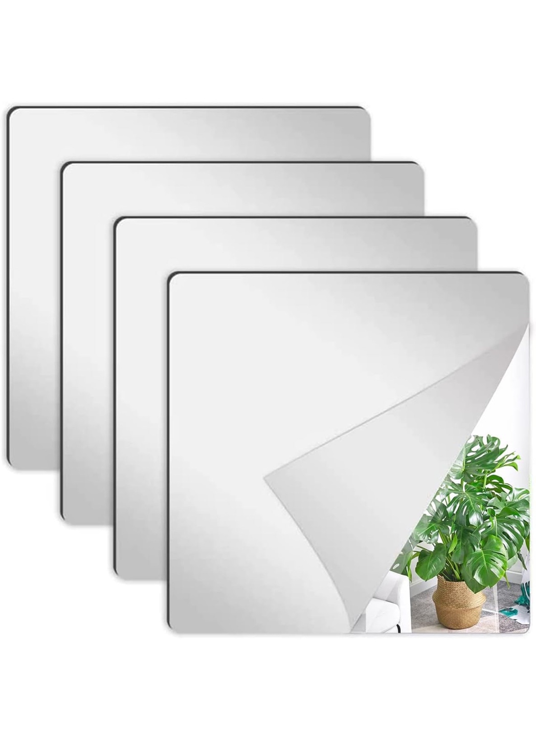 New 6 Square Decorative Mirrors – Removable & Easy Installation