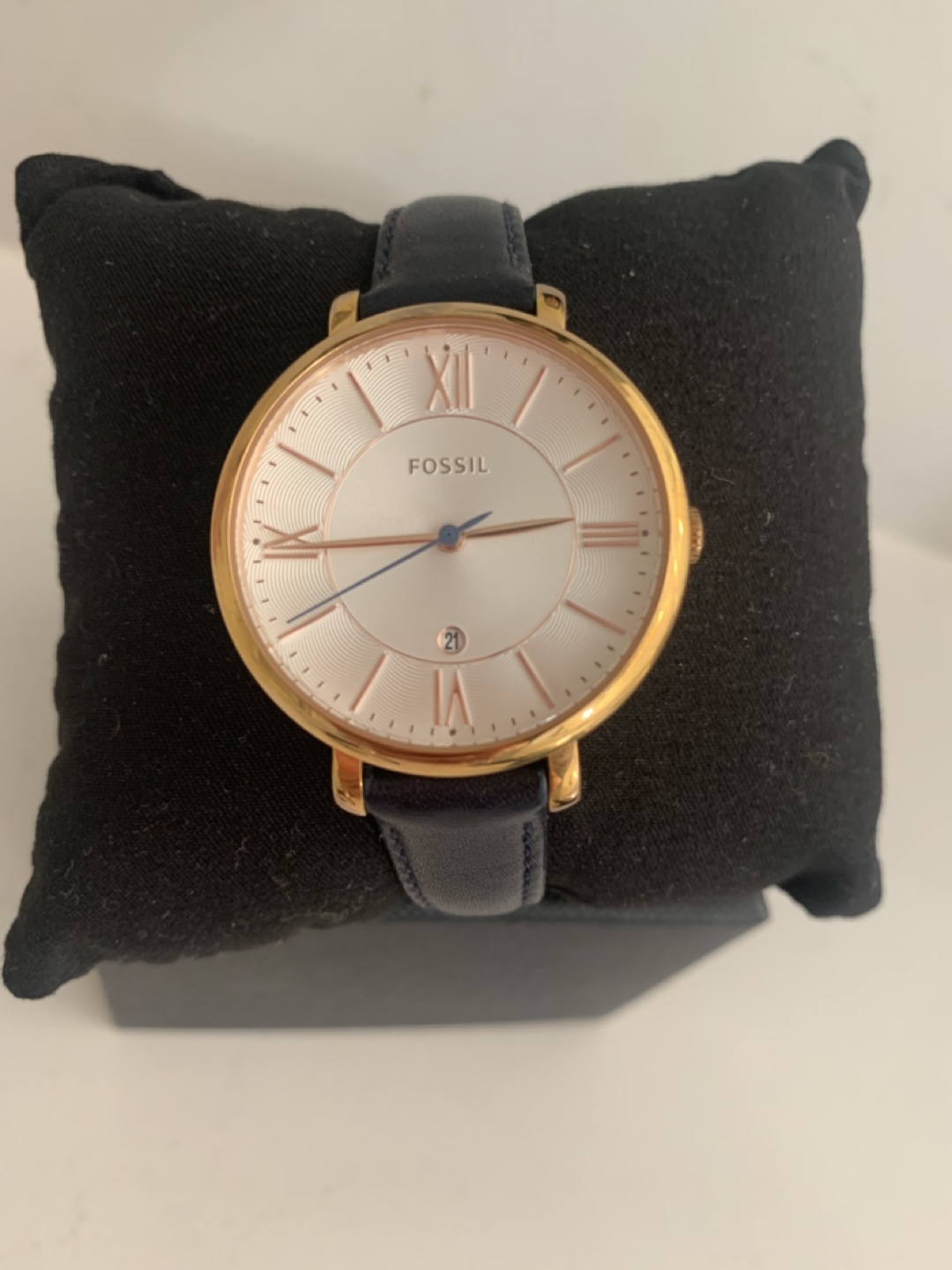 Fossil Women's Watch - Rose Gold & Navy Leather