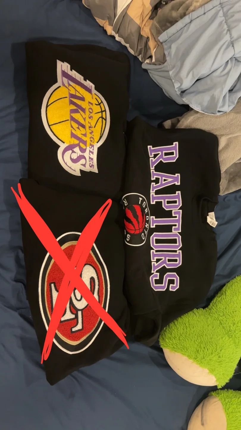 NBA Team Logo Sweatshirts (Lakers, Raptors, 49ers)