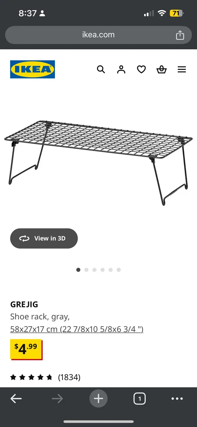 IKEA GREJIG Shoe Rack - Black image indicator(2)